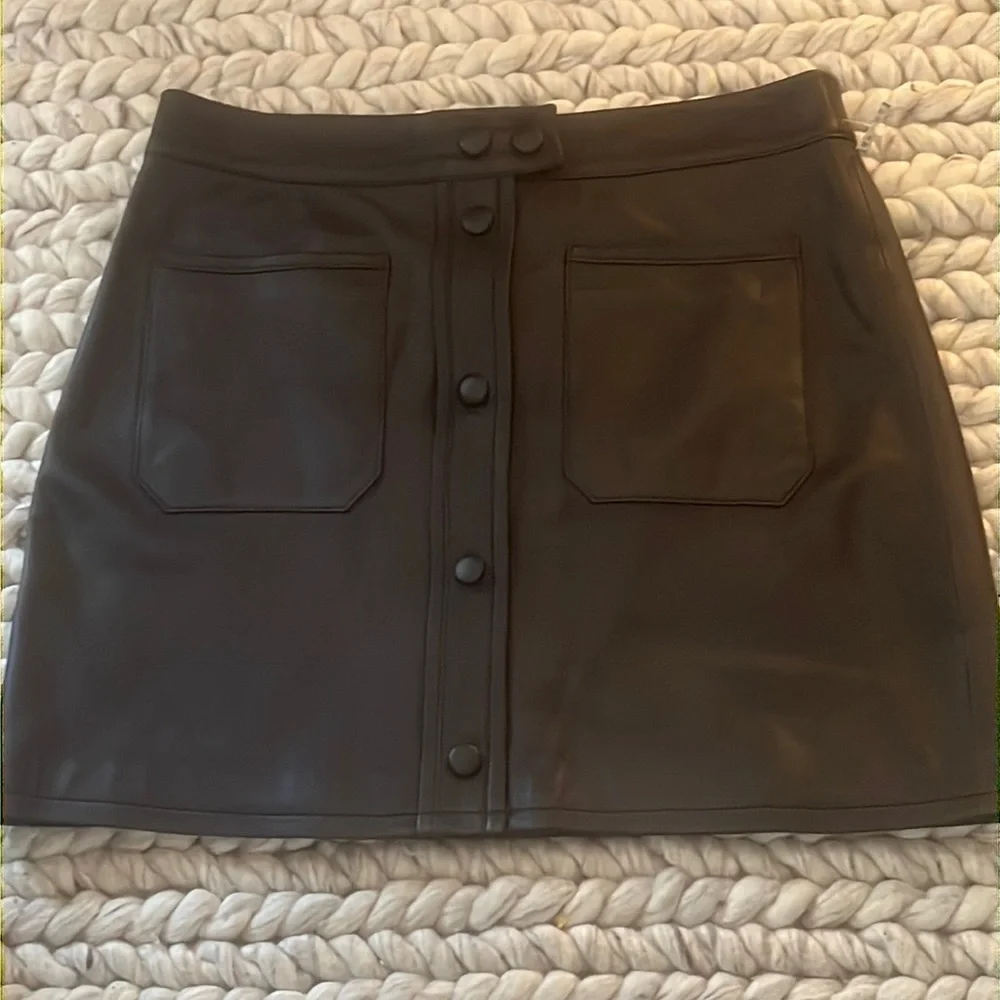 Frame Lamb Leather Mini Skirt Women’s - Picture 1 of 8